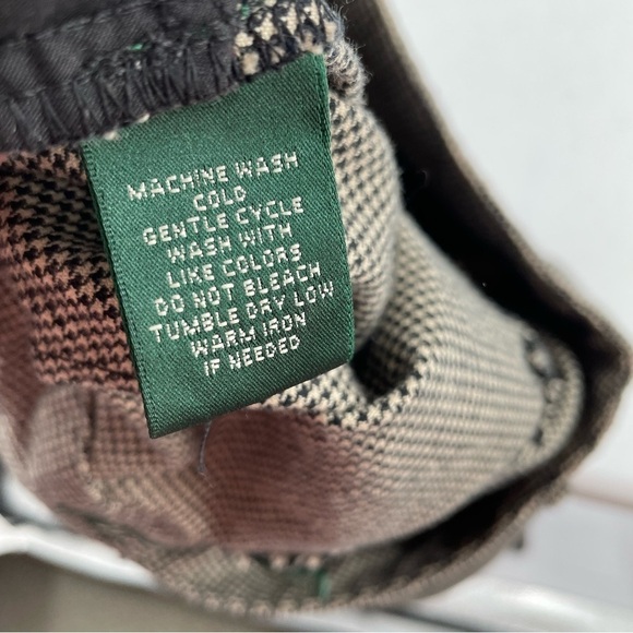 Lauren Ralph Lauren Herringbone Cotton Straight Leg Stretch Zipper Pockets Pant - Picture 13 of 13